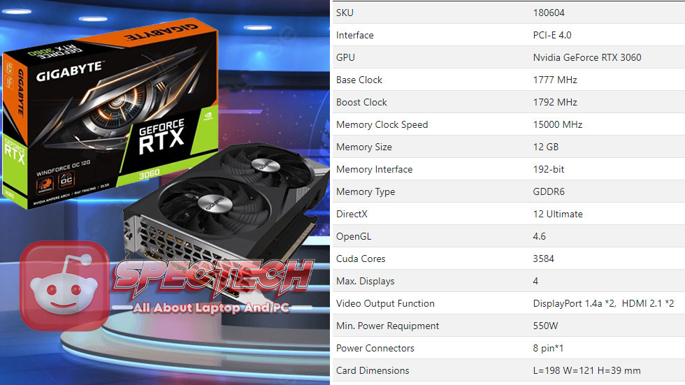 Gigabyte GeForce RTX 3060 WINDFORCE OC 12G 12GB GDDR6