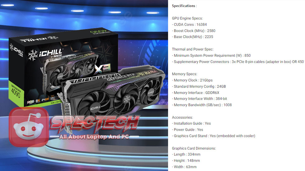 Performa VGA INNO3D VGA RTX 4090 ICHILL X3 Super Ngebut