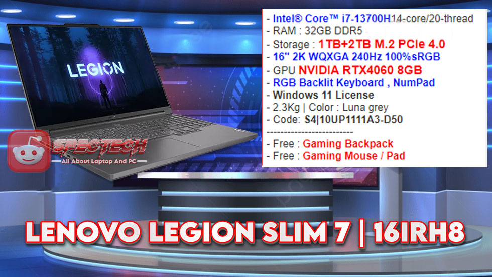 Performa Gaming Laptop LENOVO LEGION SLIM 7 | 16IRH